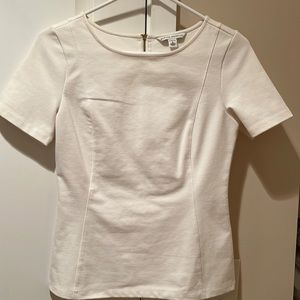 Banana Republic White stretch short sleeved shirt, size 2